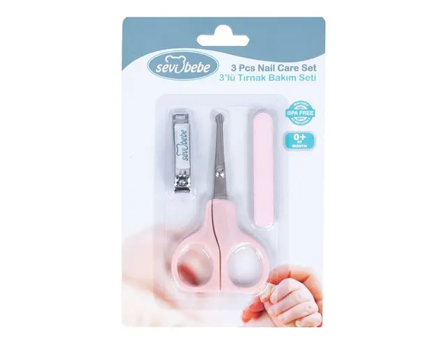 Set 3 accesorii ingrijire unghii Sevibebe roz