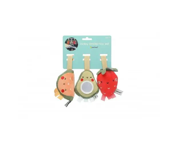 Set 3 jucarii de plus pentru bebelusi Pearhead model fructe