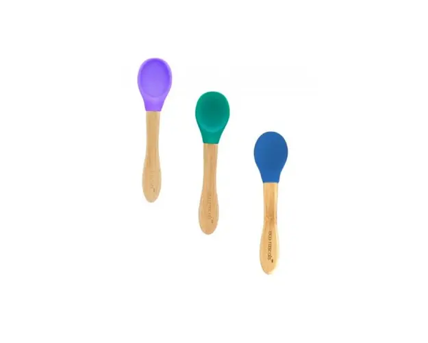 Set 3 lingurite bambus mov, verde, albastru eco rascals