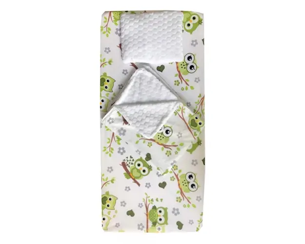 Set 3 piese de iarna paturica cu cearsaf si pernuta 160x80 cm