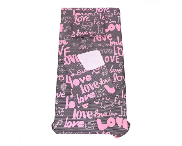 Set 3 piese paturica cu cearsaf si pernuta 160x80 cm Love
