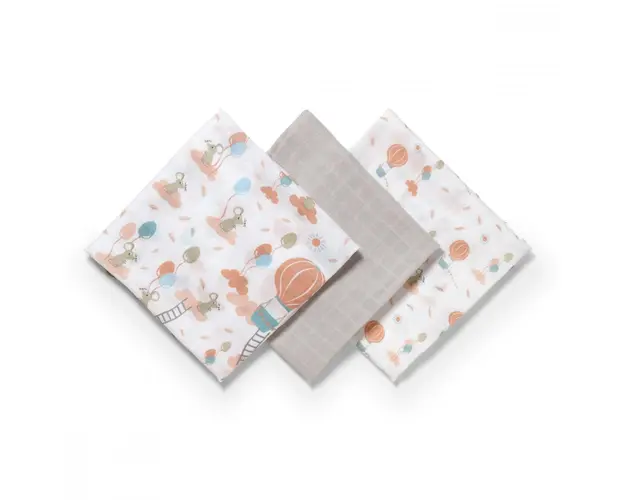 Set 3 scutece din bumbac si bambus Baby Ono Bamboo 09 gri