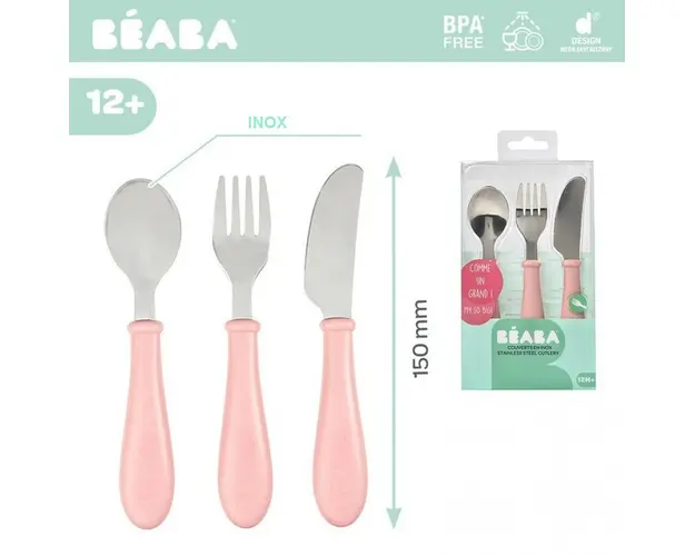 Set 3 tacamuri inox Roz