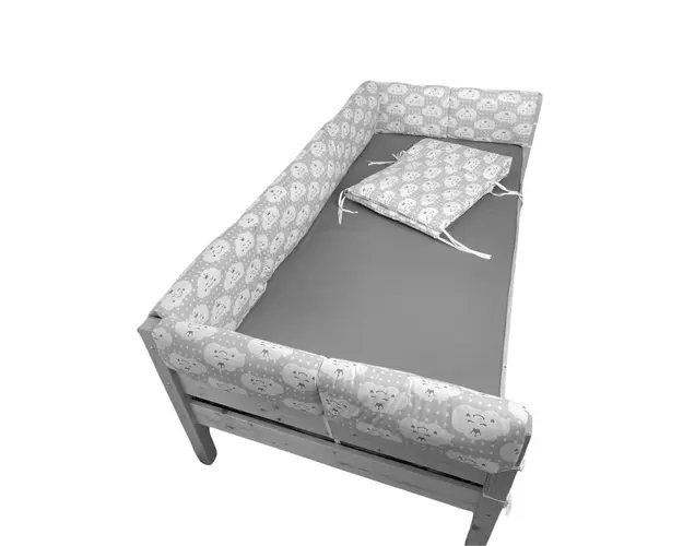 Set aparatori laterale Maxi pentru pat Montessori 160x80 cm Nori Zambareti gri