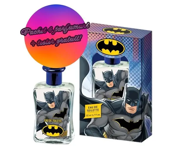 Set 4 x apa de toaleta Batman baieti 50ml + tester gratuit