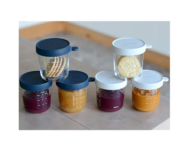Set 6 recipiente sticla 250 ml bleumarin