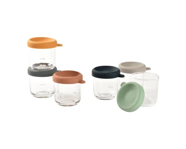 Set 6 recipiente sticla Beaba 250 ml Sunrise Colormix