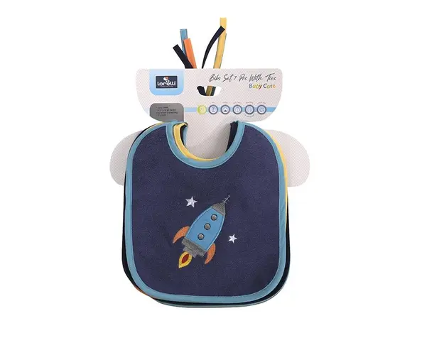 Set 7 bavete bumbac 23 x 20 cm inchidere cu snur baietei