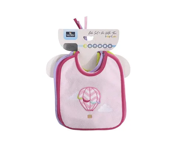 Set 7 bavete bumbac 23 x 20 cm inchidere cu snur fetite