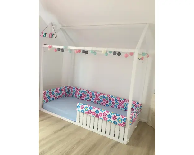 Set aparatori laterale Maxi pentru pat Montessori 120x200 cm Floricele