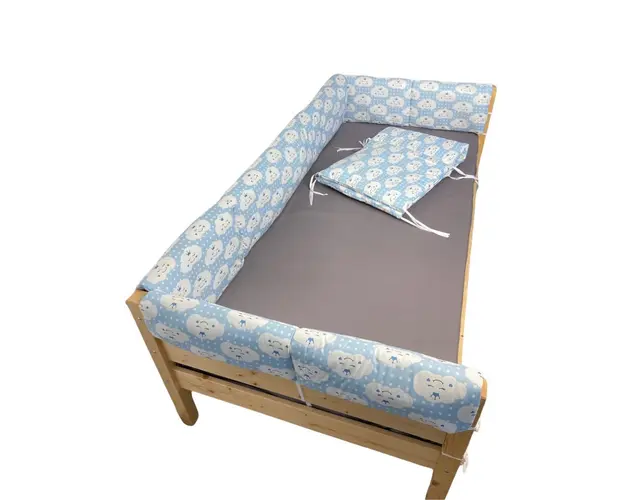 Set aparatori laterale Maxi pentru pat Montessori 140x200 cm Nori Zambareti albastru