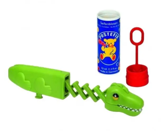 Set baloane de sapun Pustefix cu jucarie crocodil 70 ml
