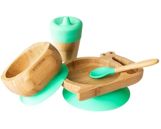 Set cadou din bambus Melc verde Ecorascals