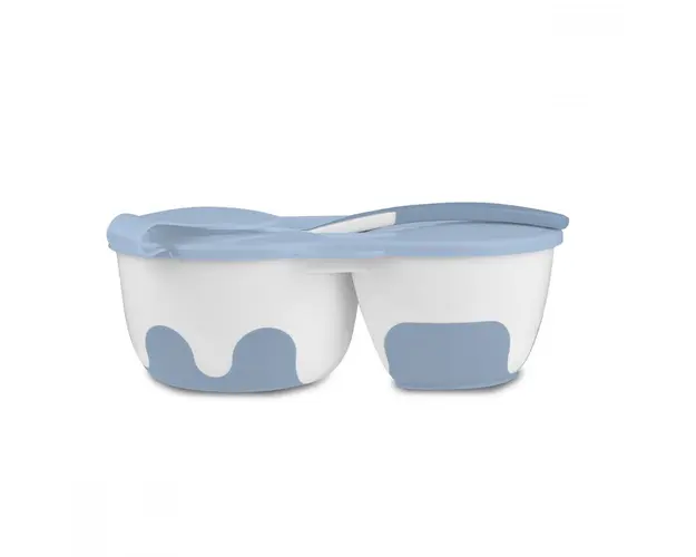 Set castron si lingurita Baby Ono Albastru