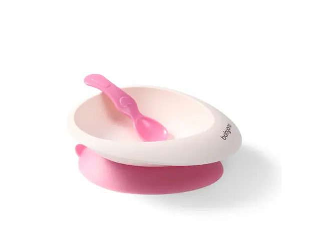 Set castron si lingurita Babyono roz