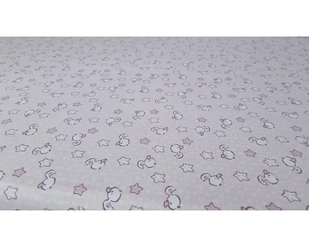 Set cearceafuri Pink Ducks KidsDecor cu elastic din bumbac 52x95 cm
