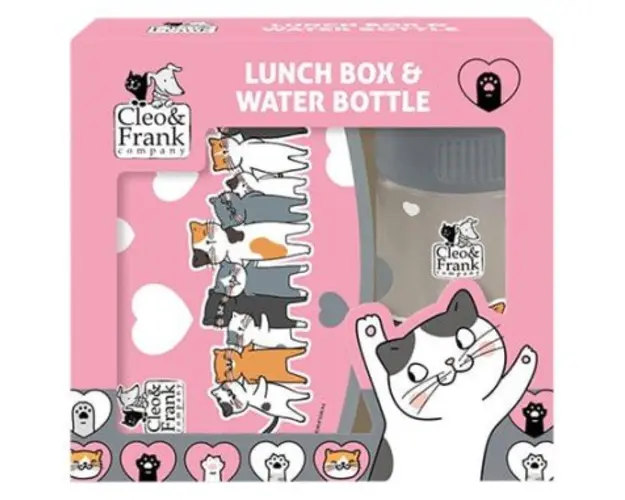 Set cutie sandwich si sticla de apa Derform ZSBACF39 pisicute