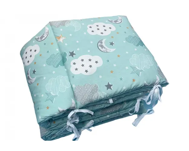 Set de aparatori pufoase h35 pat 120x60 cm DeLuxe Nori cu luna vernil