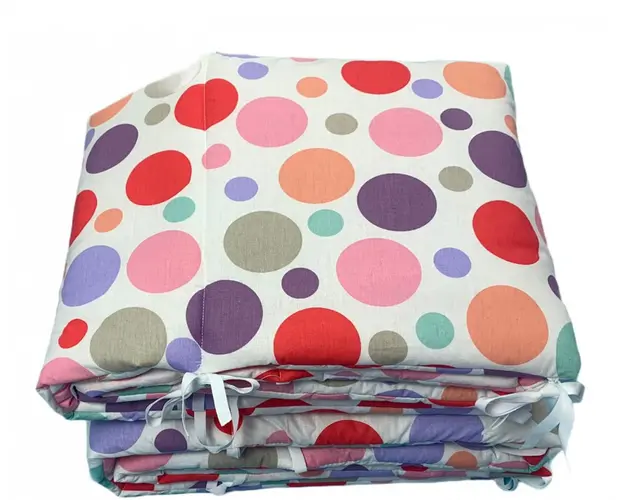 Set de aparatori pufoase h35 pat 140x70 cm DeLuxe Buline nazdravane roz