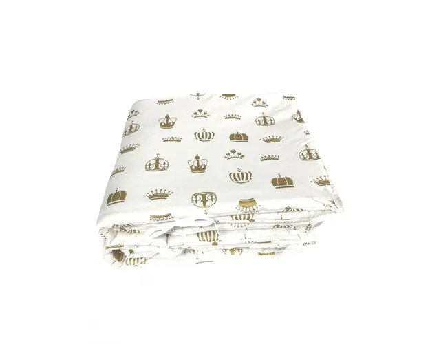 Set de aparatori pufoase h35 pat 140x70 cm DeLuxe Coronite aurii