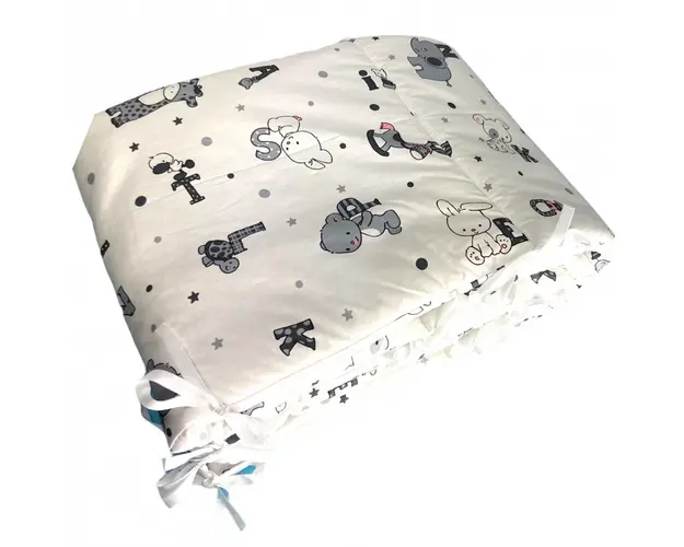 Set de aparatori pufoase h35 pat 140x70 cm DeLuxe Litere nazdravane