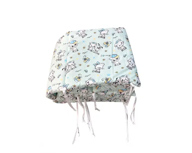 Set de aparatori pufoase h35 pat 140x70 cm DeLuxe Pisici pe vernil