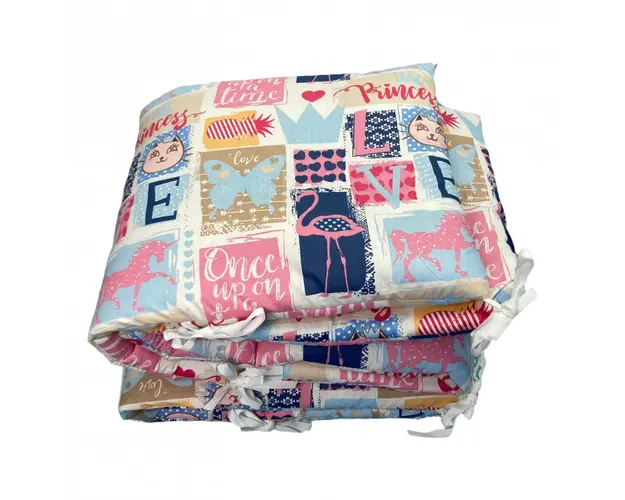 Set de aparatori pufoase h35 pat 140x70 cm DeLuxe Princess