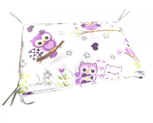 Set de aparatori pufoase h35 pat 120x60 cm DeLuxe Bufnite violet