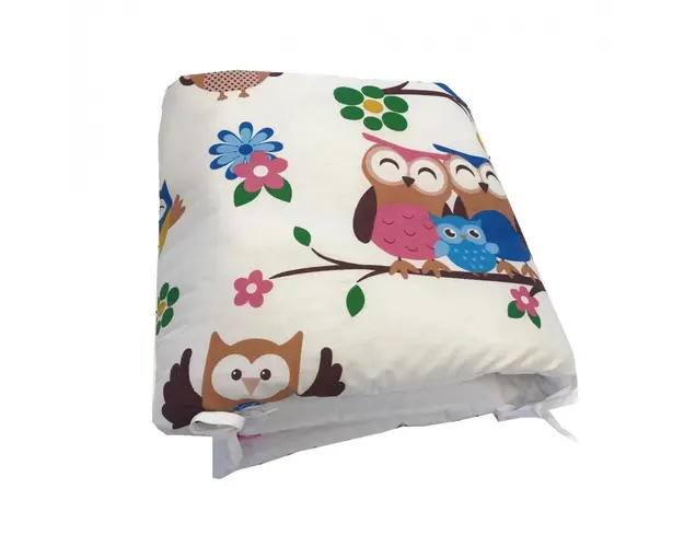Set de aparatori pufoase h35 pat 140x70 cm DeLuxe Bufnite cu maro