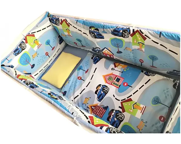 Set de aparatori pufoase h35 pat 140x70 cm DeLuxe Oraselul copiilor