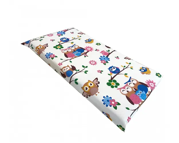 Set de cearsaf + paturica dubla de vara bufnite cu maro