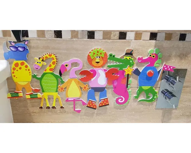 Set de joaca pentru baie Stickere animale