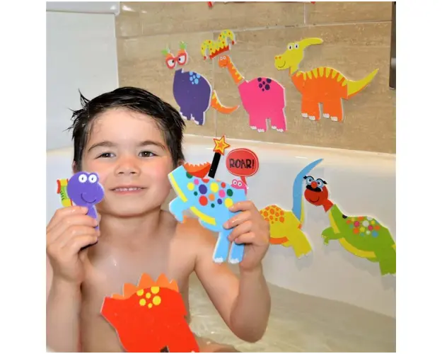 Set de joaca pentru baie Stickere dinozauri