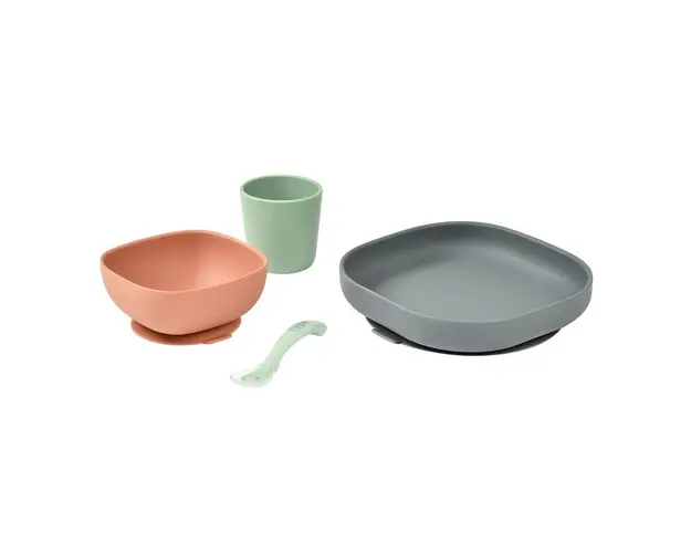 Set de masa silicon Beaba 4 piese Mineral