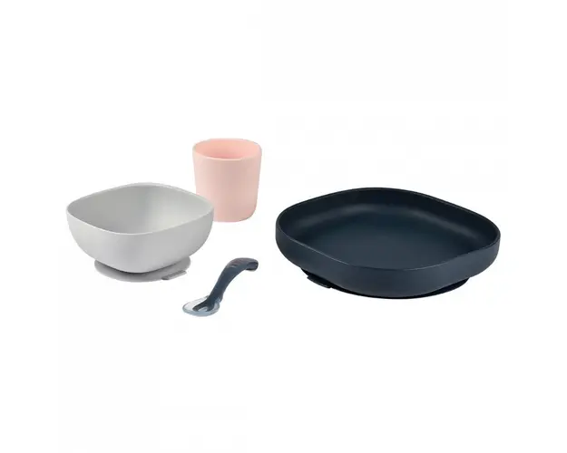 Set de masa silicon Beaba 4 piese Night Blue