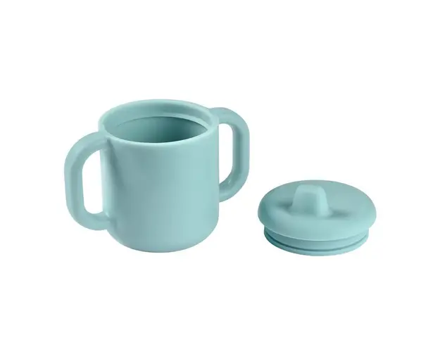 Set de masa silicon cu cana Beaba Blue