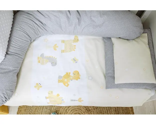 Set de pat pentru bebelusi Dinos 3 piese