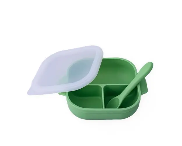 Set diversificare complet Oaki pentru copii din silicon Verde pal
