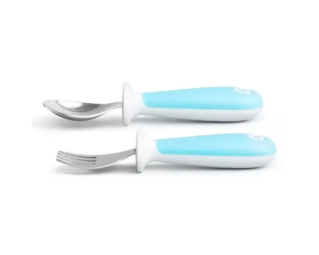 Set furculita si lingurita Munchkin pentru copii Raise 12L+ light blue