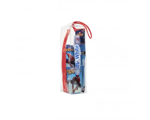 Set igiena dentara copii Mr.White cu borseta Spiderman