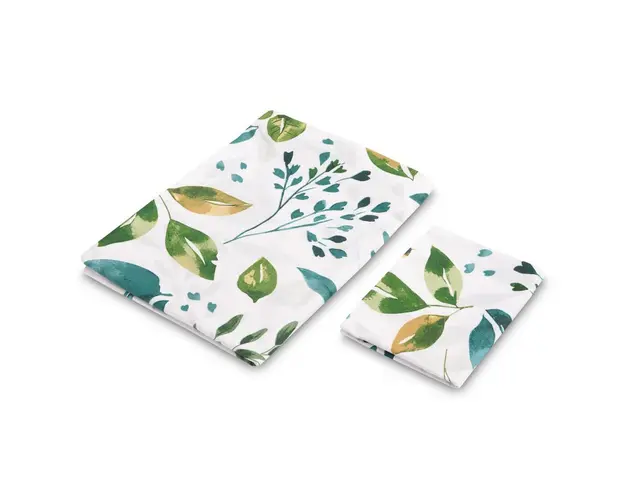 Set lenjerie de pat bumbac cu 2 piese 100x135 cm40x60 cm Sensillo Botanic