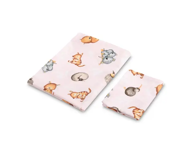 Set lenjerie de pat bumbac cu 2 piese 100x135 cm40x60 cm Sensillo Jungla