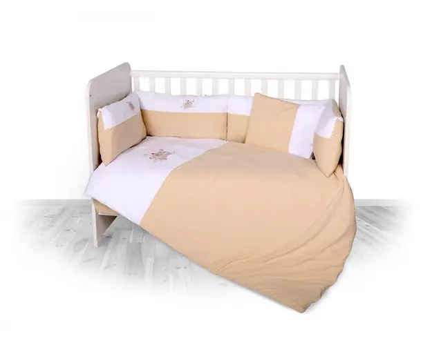 Set lenjerie pat 15 piese Jersey cu broderie Za Za Latte
