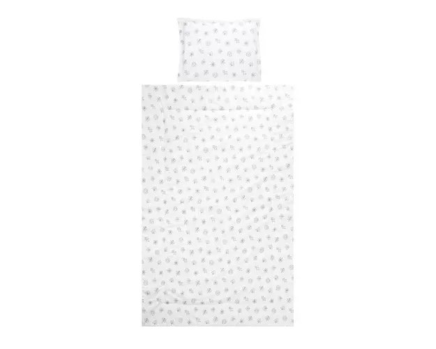 Set lenjerie pat 3 piese bumbac ranforce Cosy Abstract Leaves Grey Beige