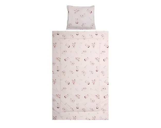 Set lenjerie pat 3 piese bumbac ranforce Cosy Bunnies Beige