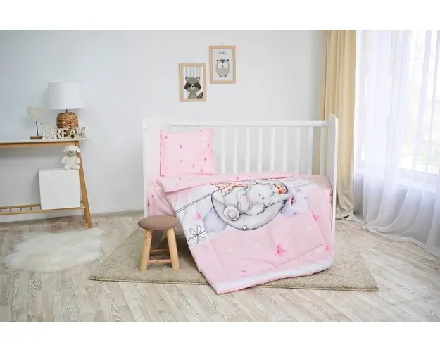 Set lenjerie pat 4 piese bumbac ranforce Butterflies Pink