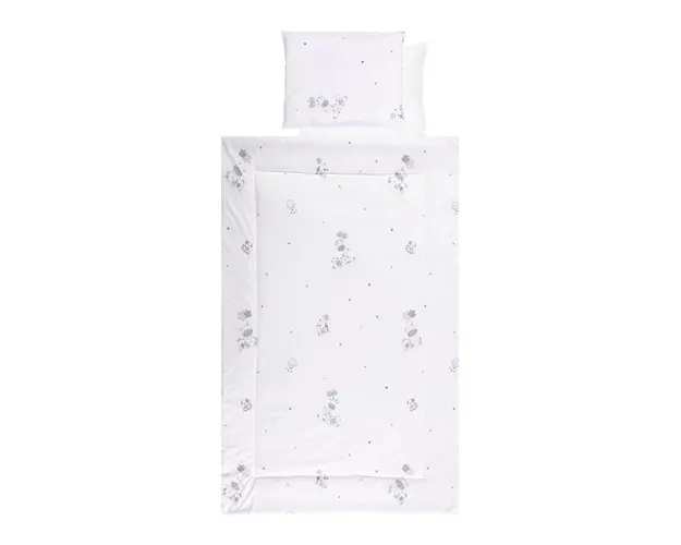 Set lenjerie pat 4 piese bumbac ranforce Giraffe White