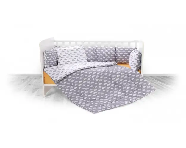 Set lenjerie pat 7 piese Lily bumbac ranforce Clouds Grey