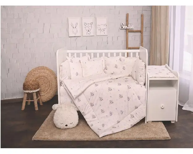 Set lenjerie pat 8 piese bumbac ranforce Trend Blue Aeroplane