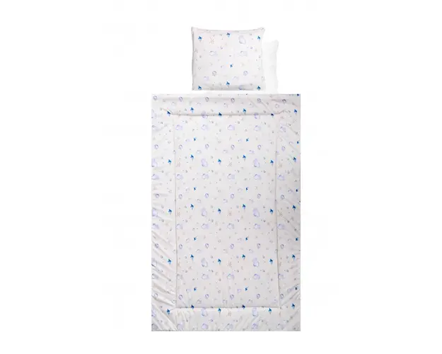 Set lenjerie pat bumbac ranforce 4 piese Blue Aeroplane